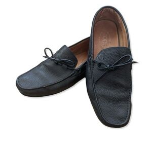 Tod's Navy Leather Slip-On Loafers Driving Shoe